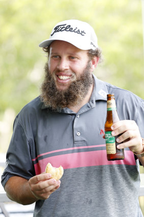 Your shout: Andrew Johnston shouted a round of beers and pies on the Gold Coast on Wednesday.