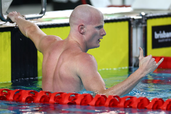 Rowan Crothers after his race win.