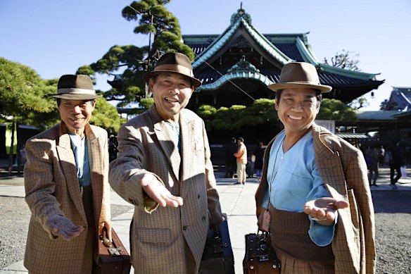Men dressed as Tora-san, who’s also the subject of his own museum.