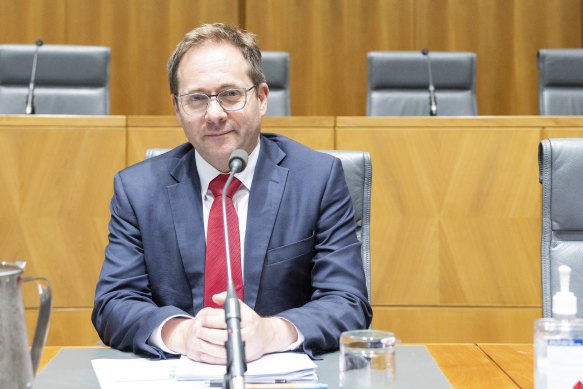 Daniel Mulino at a parliamentary committee hearing in Canberra in 2022.