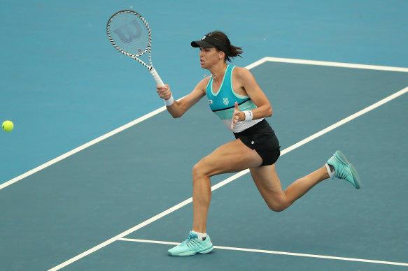Ajla Tomlanjovic in action in Adelaide.