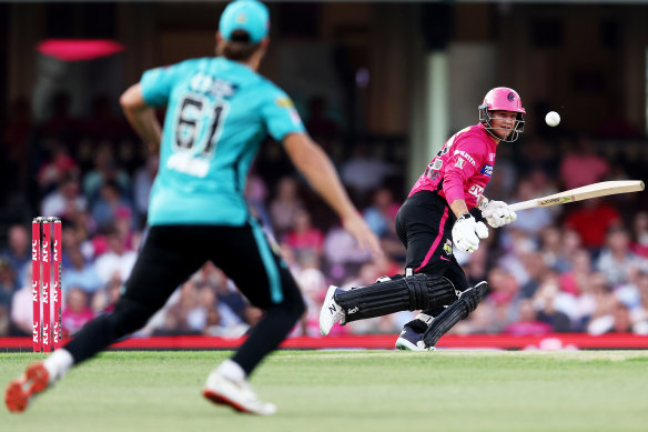 The clash between the Heat and the Sixers at the SCG on Thursday.