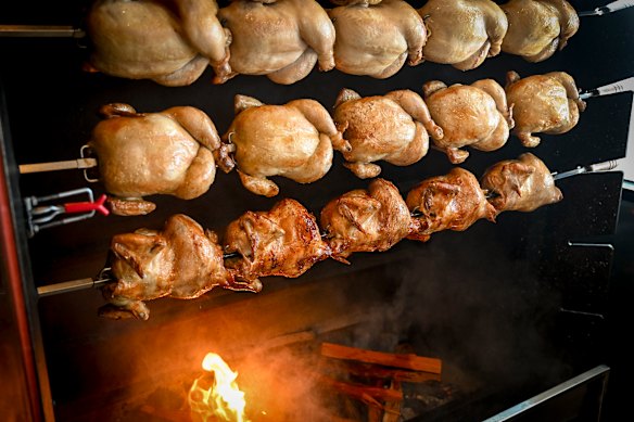 Smoky Hen uses a wood-fired set-up for its Korean-style chicken.