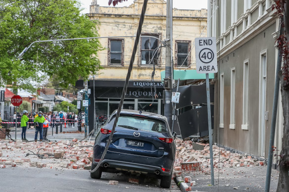 Damage from the earthquake in Melbourne.
