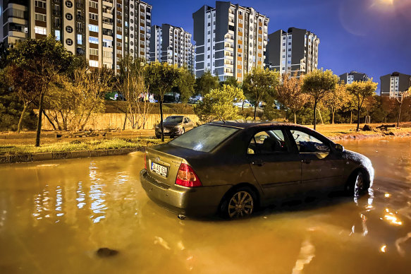 Heavy rains caused flooding in Istanbul.