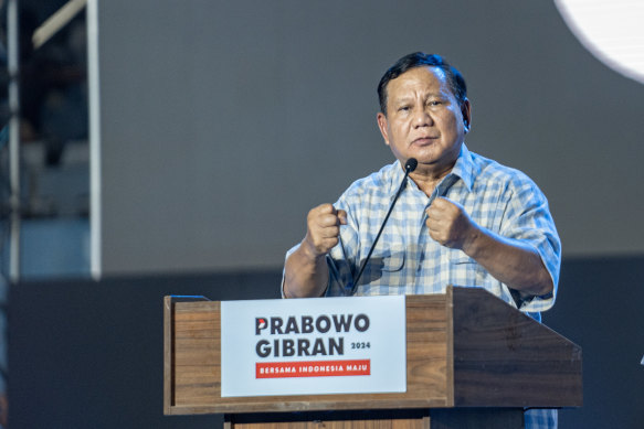 Prabowo Subianto thanks supporters after Wednesday’s national elections.