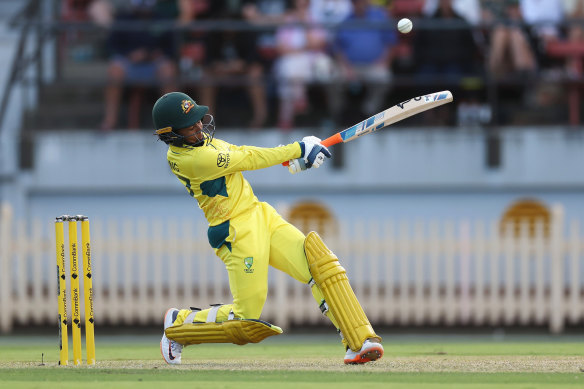 Alana King bats during game three of the women’s One Day International series against South Africa. 