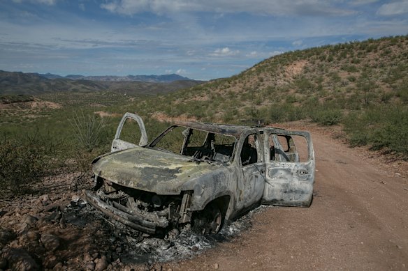 The SUV in which Rhonita Miller and four of her children were killed. 