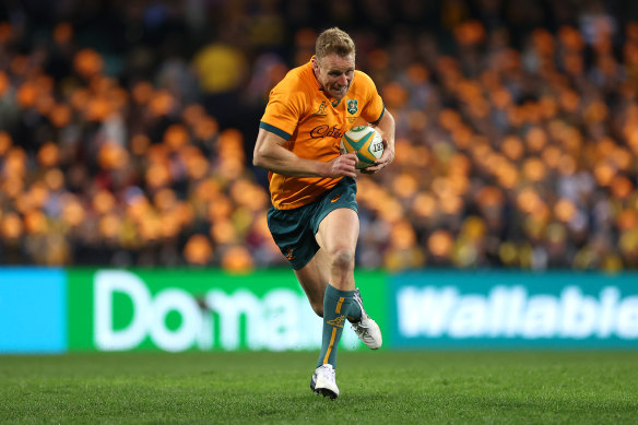 Reece Hodge in the clear against England at the SCG.