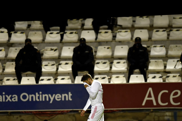 Real Madrid's Federico Valverde during the shock Copa del Rey loss to Alcoyano.