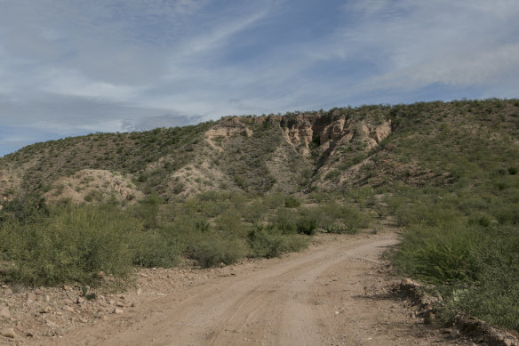 The hill from which gunmen fired into Rhonita Miller's car.