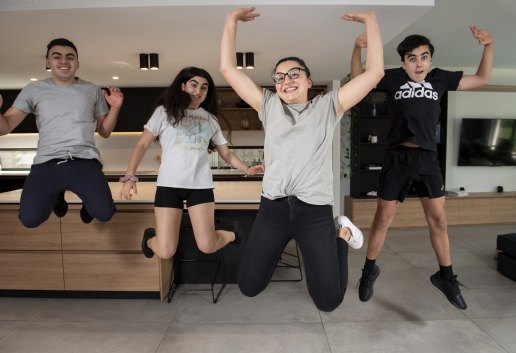 Better times ahead: Dianne Bruzzaniti, second from right, and children Joseph, Keira, and Orlando.