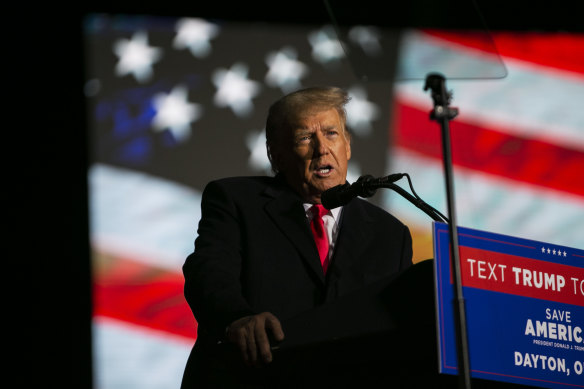 Former president Donald Trump at a rally in Dayton, Ohio, last year.