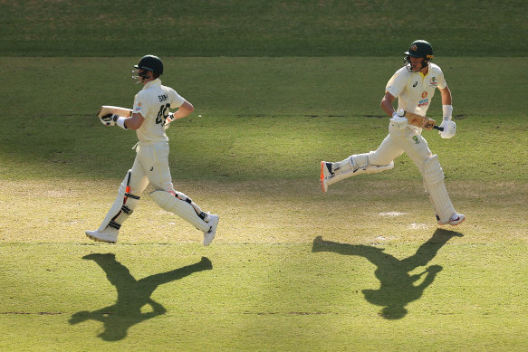 Steve Smith and Marnus Labuschagne put on 251 together in Perth.