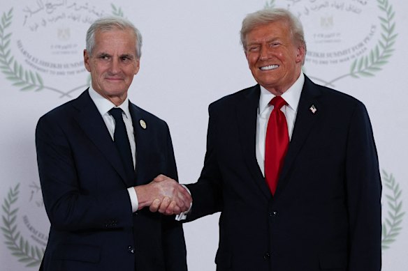 President Donald Trump was with Norwegian Prime Minister Jonas Gahr Støre last October.