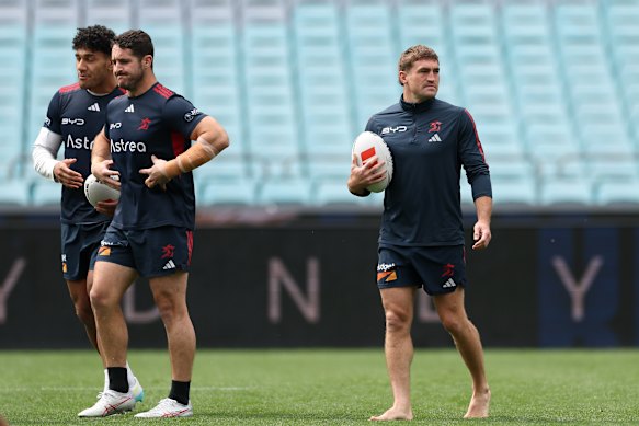 Connor Watson at the Roosters’ captain’s run on Saturday morning.