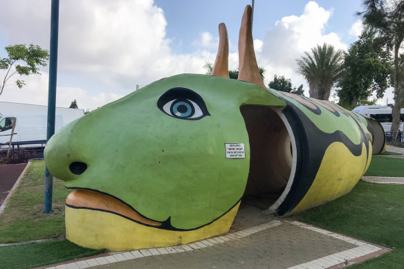 In the southern Israeli town of Sderot, even the playground equipment is a bomb shelter. 