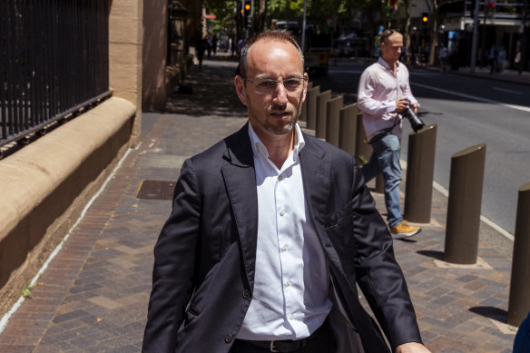 ClubsNSW CEO Josh Landis leaves NSW Parliament House after meeting with Premier Dominic Perrottet about gaming reforms.