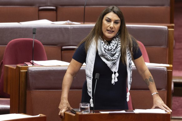 Senator Lidia Thorpe has accused the government of siding with an oppressive occupation over Israel’s conflict with Hamas.