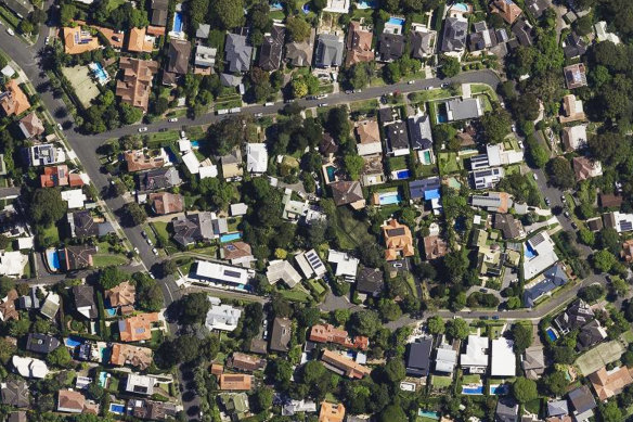 An aerial view of Greenwich on Sydney’s lower north shore.