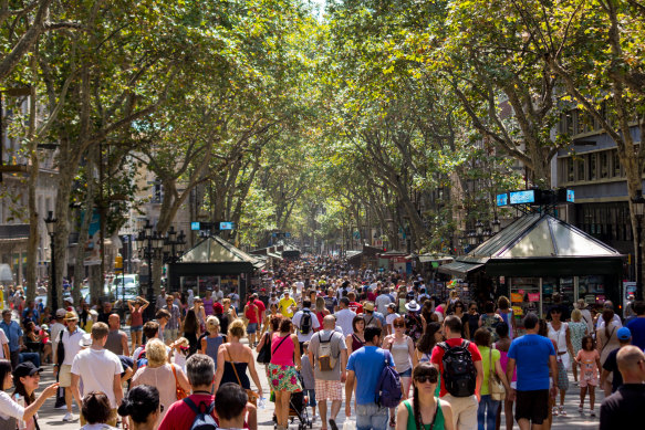 Barcelona’s busy La Rambla.