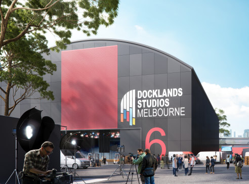 An artist's impression of the new soundstage to be built at Docklands Studios Melbourne