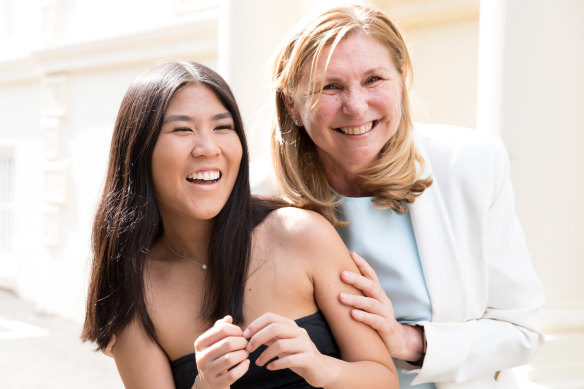Christabel Chang and her year 12 Legal Studies teacher Magali Foote at Brigidine College Randwick.