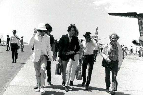 The Who arrive at Essendon Airport earlier in the 1968 tour.
