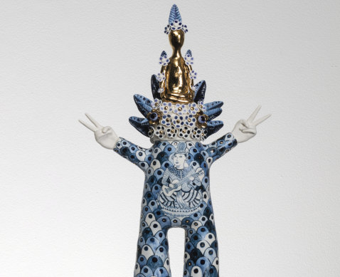 Detail from a 2017 work by the Thai-born ceramicist Vipoo Srivilasa.