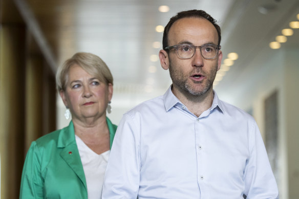 Greens leader Adam Bandt and senator Barbara Pocock have secured Senate support for the right-to-disconnect amendment.