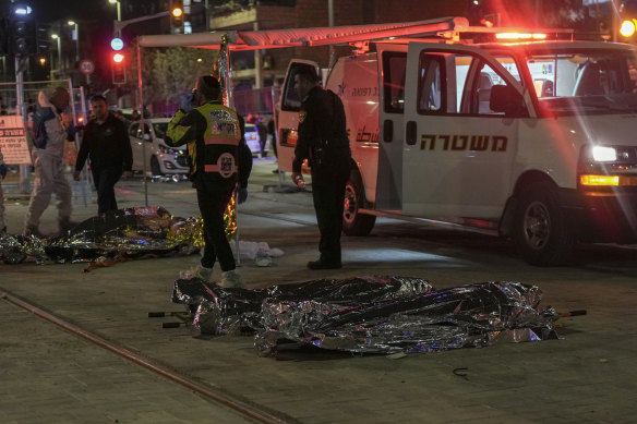 Several people were killed and others wounded in one of the deadliest attacks on Israelis in years, medical officials said.