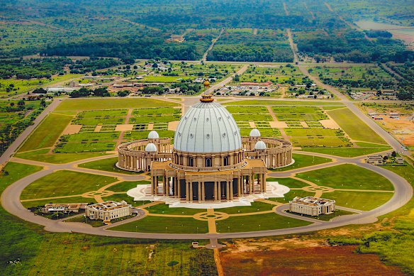 Basilica of Our Lady of Peace in Yamoussoukro, Ivory Coast.
