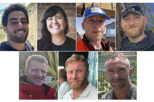 (Clockwise from top left): Palestinian Saifeddin Issam Ayad Abutaha, Lalzawmi “Zomi” Frankcom of Australia, Damian Soból of Poland, and Jacob Flickinger of the US and Canada, and James Kirby, James Henderson and John Chapman of Britain.