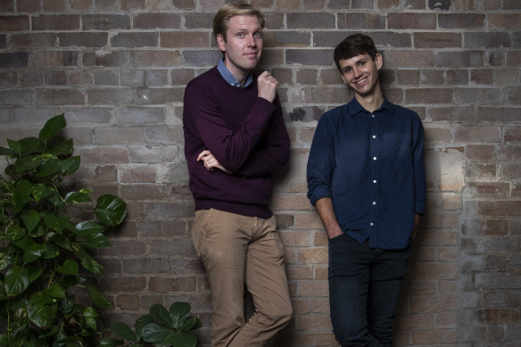 Mark Humphries (left) and Evan Williams are the co-writers behind the ABC’s 7.30 satirical sketches.