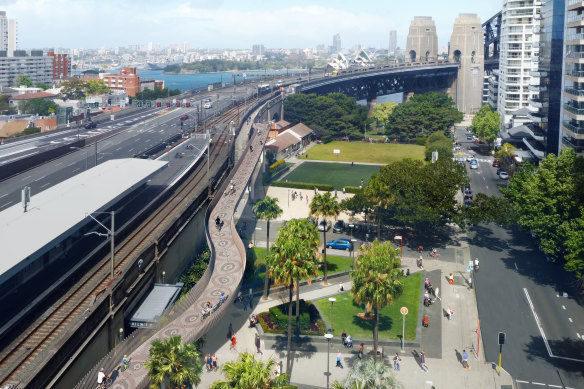 Transport Minister Jo Haylen said the Indigenous artwork representing the eels that swim in the harbour would be a “striking symbol of reconciliation from the ground and air”.