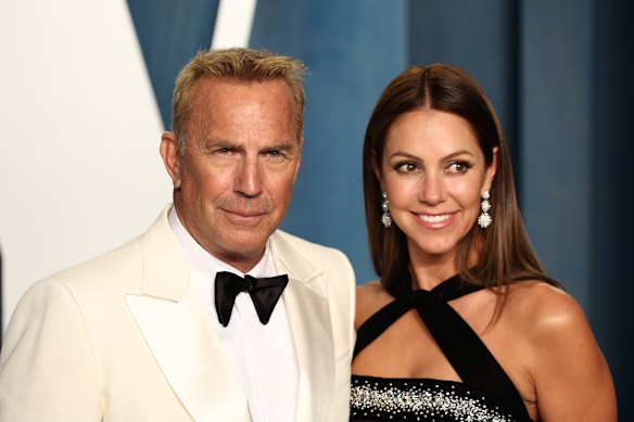 Kevin Costner with ex-wife Christine Baumgartner in 2022. The couple finalised their divorce in 2024.