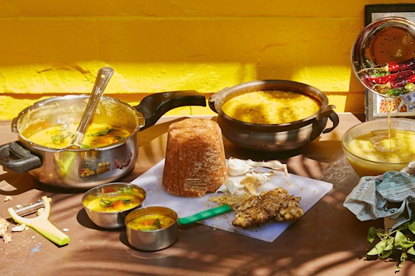 Dhal is satisfying and delicious served simply with rice, or alongside other dishes as part of a banquet.