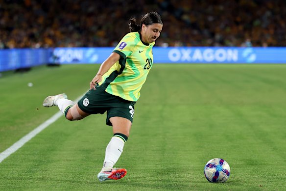 Kerr scored her 75th goal for Australia. It couldn’t have been easier