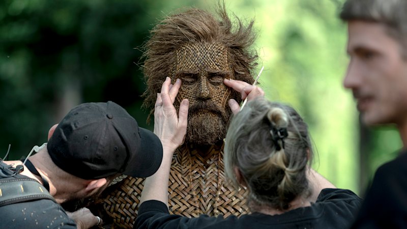 Alexander Skarsgård stars as a woven reed husband in the film Wicker