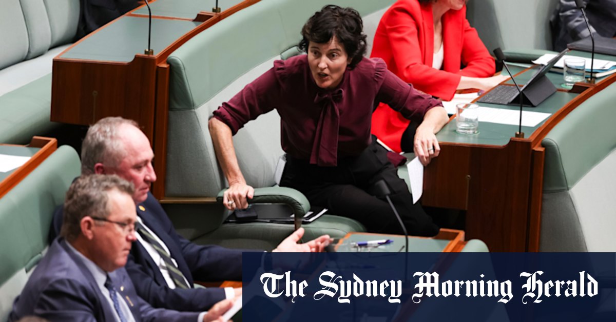 Kate Chaney calls out lewd comments from Barnaby Joyce towards Chris Bowen