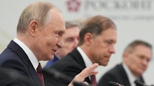 Russian President Vladimir Putin at the St Petersburg International Economic Forum.