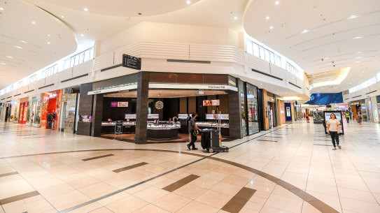 The mall, usually bustling with people, is like a ghost town.