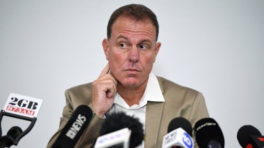 Stajcic held a press conference in February after his sacking from the Matildas job.