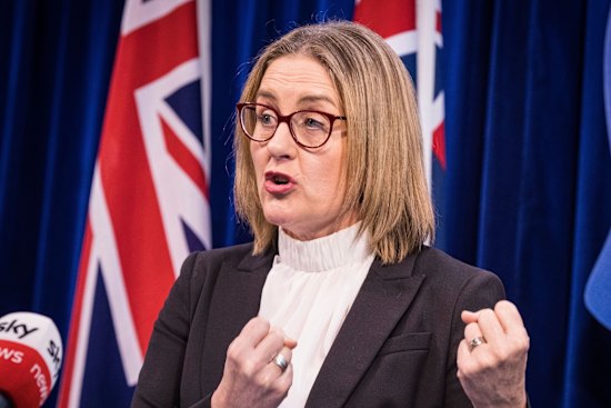 Premier Jacinta Allan addressing the media on Tuesday, 