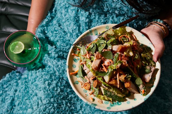 This dish provides the flavours of banh mi without showering you in breadcrumbs.