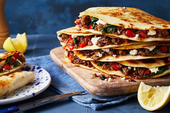 Use store-bough tortillas to get lamb gozleme on the table in 30 minutes.