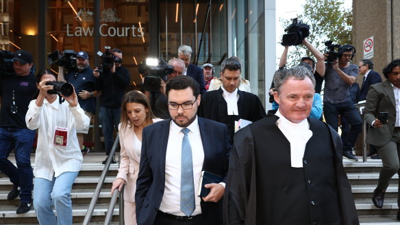 Bruce Lehrmann leaves the Federal Court in Sydney after losing his defamation case on April 15.