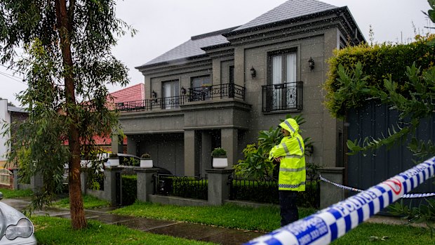 A home on Spring Street, Concord, where a man in his 30s was fatally stabbed.