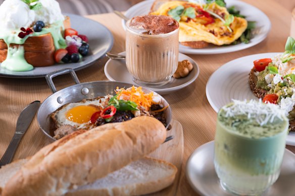Dishes at Amara, where Aussie brunch culture meets Vietnamese cuisine.