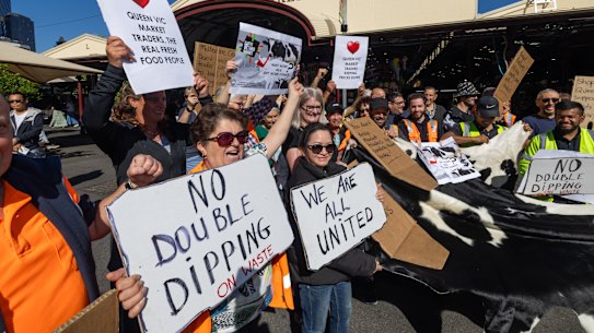 Queen Victoria Market fruit and vegetable traders went on strike for the first time in the market’s history. 